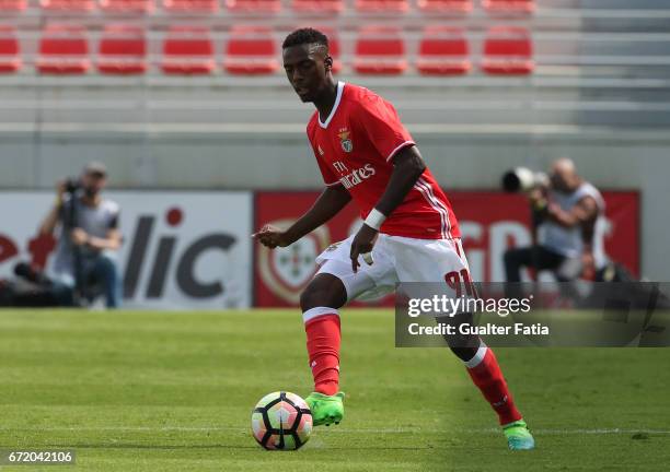 Heriberto Tavares of SL Benfica B in action during the Segunda Liga match between SL Benfica B and FC Porto B at Caixa Futebol Campus on April 23,...