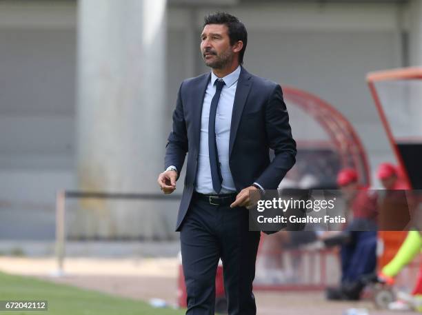 Antonio Folha of FC Porto B in action during the Segunda Liga match between SL Benfica B and FC Porto B at Caixa Futebol Campus on April 23, 2017 in...