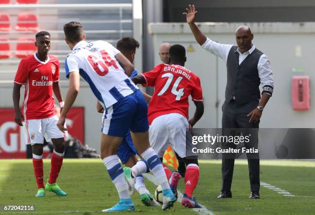 Helder Cristovao of SL Benfica B in action during the Segunda Liga match between SL Benfica B and FC Porto B at Caixa Futebol Campus on April 23,...