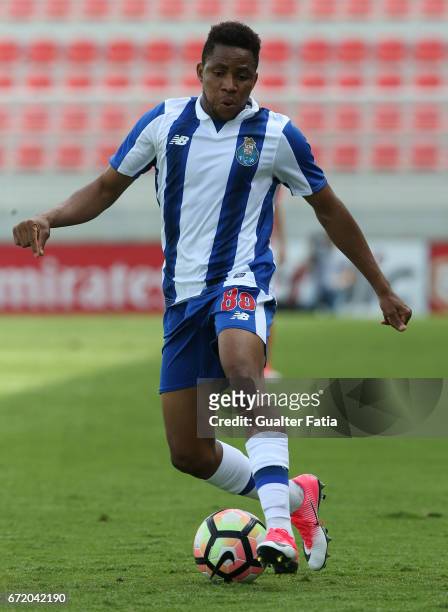 Musa Yahaya of FC Porto B in action during the Segunda Liga match between SL Benfica B and FC Porto B at Caixa Futebol Campus on April 23, 2017 in...