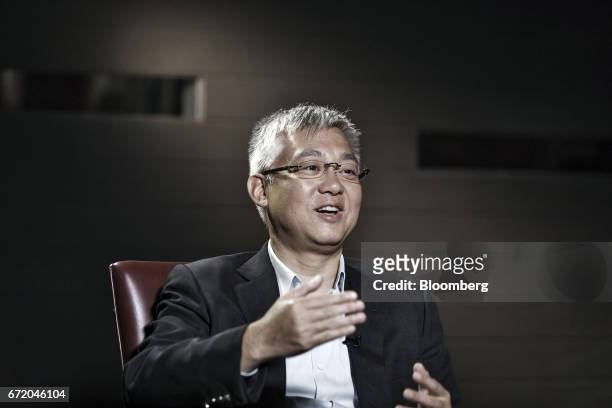 Zhang Yichen, chairman of Citic Capital Holdings Ltd., speaks during a Bloomberg Television interview on the sidelines of the China Green Companies...
