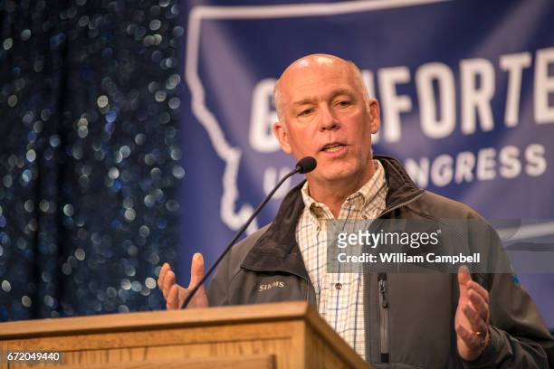 Republican Greg Gianforte campaigns for the Montana House of Representatives seat vacated by the appointment of Ryan Zinke to head the Department of...
