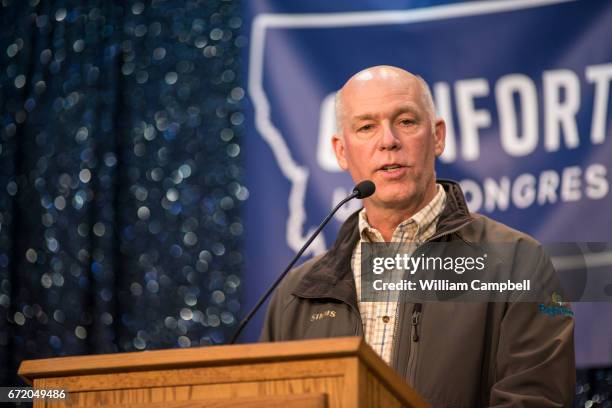 Republican Greg Gianforte campaigns for the Montana House of Representatives seat vacated by the appointment of Ryan Zinke to head the Department of...