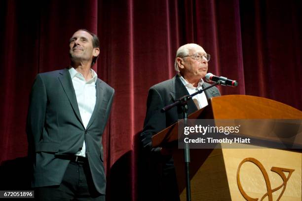 Irwin Winkler and Charles Winkler appear on Day 5 of Ebertfest 2017 on April 23, 2017 in Champaign, Illinois.
