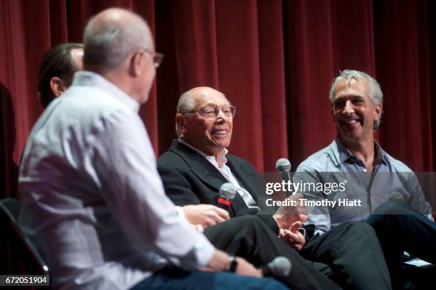 Nate Kohn, Charles Winkler, Irwin Winkler, and Scott Mantz appear on Day 5 of Ebertfest 2017 on April 23, 2017 in Champaign, Illinois.