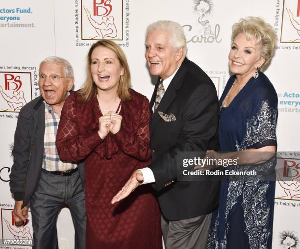 Robert Clary, Mandy Moore, Bill Hayes, and Susan Seaforth Hayes attend the 30th Annual Gypsy Awards Luncheon at The Beverly Hilton Hotel on April 23,...