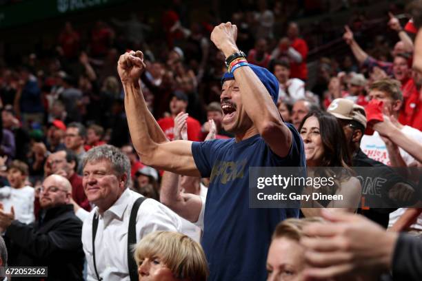 Fans cheer during the game between the Chicago Bulls and the Boston Celtics in Game Four during the Eastern Quarterfinals of the 2017 NBA Playoffs on...