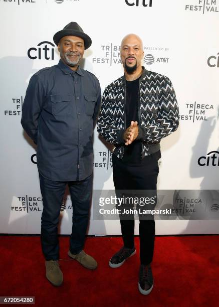 Nelson George and Common attend Tribeca Talks: Storytellers: Common With Nelson George during the 2017 Tribeca Film Festival -at Spring Studios on...