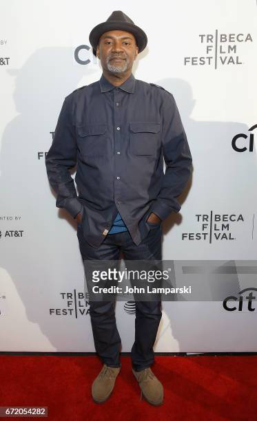 Nelson George attends Tribeca Talks: Storytellers: Common With Nelson George during the 2017 Tribeca Film Festival -at Spring Studios on April 23,...