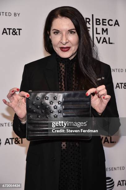 Marina Abramovic attends "Blurred Lines: Inside the Art World" Premiere at Cinepolis Chelsea on April 23, 2017 in New York City.