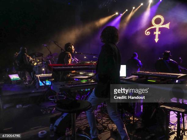 In this handout photo provided by Paisley Park Studios, New Power Generation perform during Paisley Park's Celebration 2017 honoring Prince at...