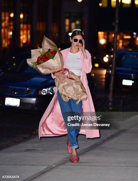 Gigi Hadid seen on the streets of Manhattan on her birthday on April 23, 2017 in New York City.