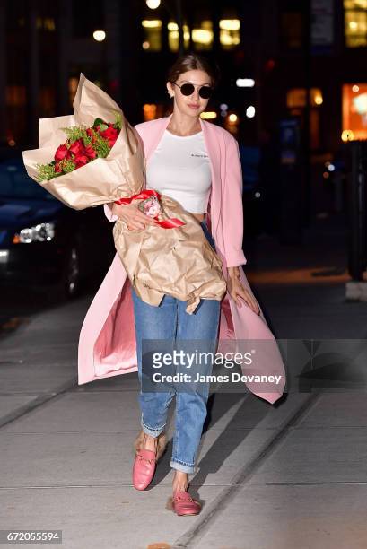 Gigi Hadid seen on the streets of Manhattan on her birthday on April 23, 2017 in New York City.