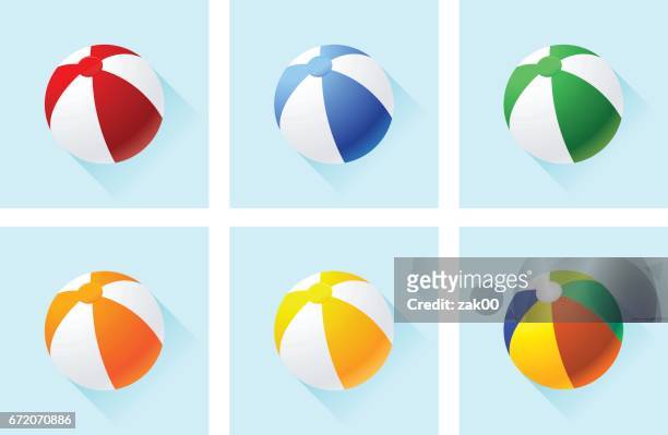 stockillustraties, clipart, cartoons en iconen met strand ballen pictogramserie - ball
