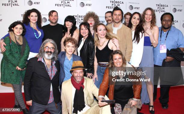 Director Onur Tukel poses with the cast and crew as he attends Tribeca TV: Pilot Season "Black Magic For White Boys" showing during the 2017 Tribeca...