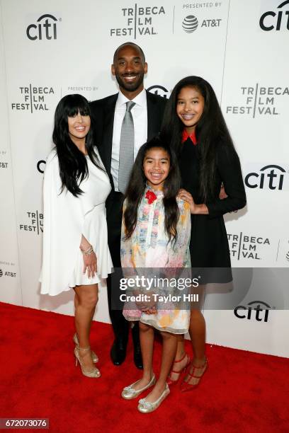 Kobe Bryant, Vanessa Bryant, Gianna Briant, and Natalia Bryant attend Tribeca Talks during the 2017 Tribeca Film Festival at Borough of Manhattan...