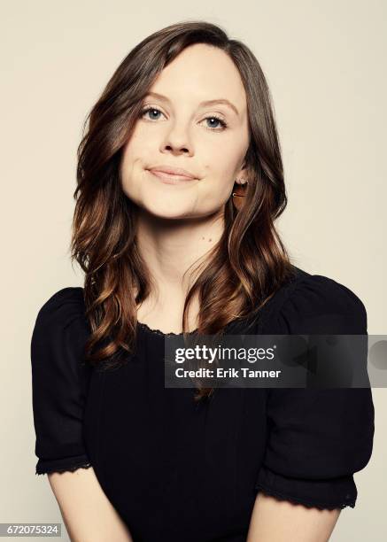 Actress Sarah Ramos from 'The Boy Downstairs' poses at the 2017 Tribeca Film Festival portrait studio on April 23, 2017 in New York City.