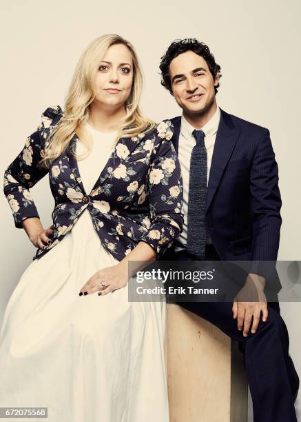 Director Sandy Chronopoulos and Zac Posen from 'House Of Z' pose at the 2017 Tribeca Film Festival portrait studio on April 23, 2017 in New York City.