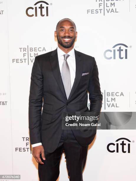 Basketball player Kobe Bryant attends Tribeca Talks: Storytellers: Kobe Bryant with Glen Keane during 2017 Tribeca Film Festival at BMCC Tribeca PAC...