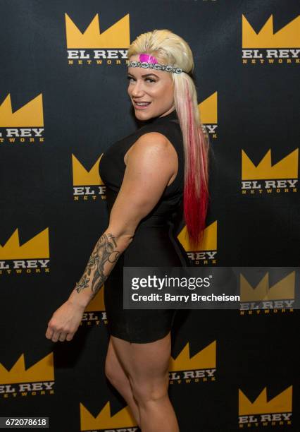 Taya Valkyrie of Lucha Underground during the 2017 C2E2 Chicago Comic & Entertainment Expo at McCormick Place on April 23, 2017 in Chicago, Illinois.