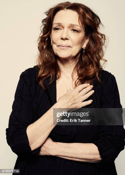 Actress Deirdre O'Connell from 'The Boy Downstairs' poses at the 2017 Tribeca Film Festival portrait studio on April 23, 2017 in New York City.