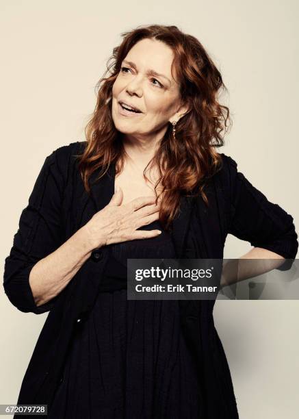 Actress Deirdre O'Connell from 'The Boy Downstairs' poses at the 2017 Tribeca Film Festival portrait studio on April 23, 2017 in New York City.