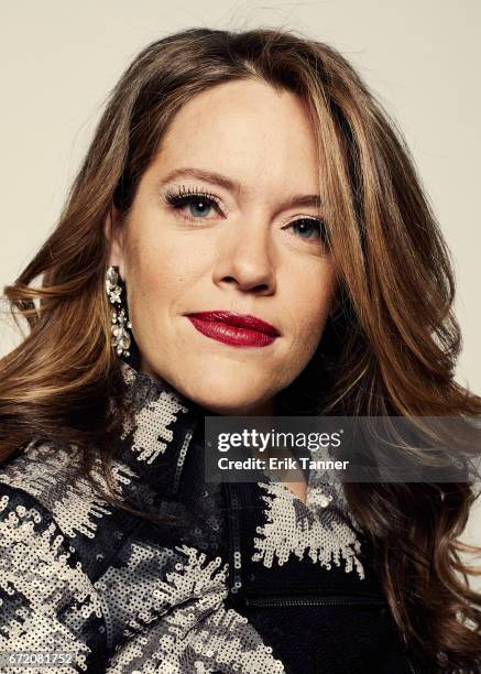 Director Alexandra Dean from 'Bombshell: The Hedy Lamarr Story' poses at the 2017 Tribeca Film Festival portrait studio on April 23, 2017 in New York...