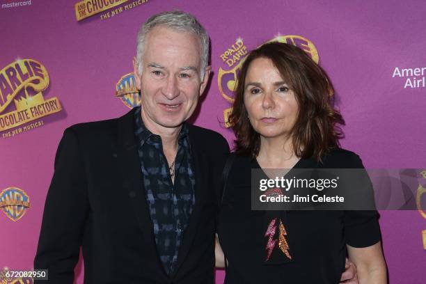 John McEnroe and Patty Smyth attend the 'Charlie And The Chocolate Factory' Broadway opening night at at Lunt-Fontanne Theatre on April 23, 2017 in...