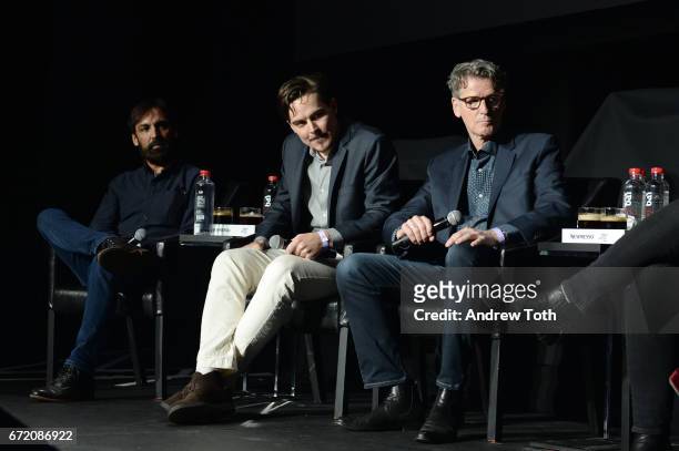 Matt Amato, Adrian Buitenhuis and Derik Murray attend the "I Am Heath Ledger" premiere during the 2017 Tribeca Film Festival at Spring Studios on...