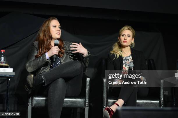 Ashleigh Bell and Kate Ledger attend the "I Am Heath Ledger" premiere during the 2017 Tribeca Film Festival at Spring Studios on April 23, 2017 in...