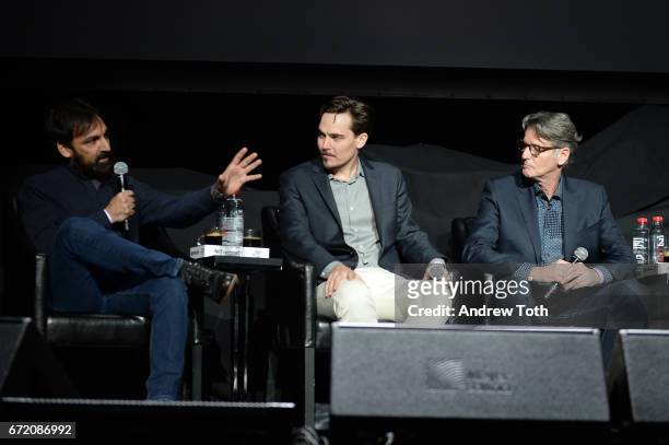 Matt Amato, Adrian Buitenhuis and Derik Murray attend the "I Am Heath Ledger" premiere during the 2017 Tribeca Film Festival at Spring Studios on...
