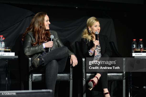 Ashleigh Bell and Kate Ledger attend the "I Am Heath Ledger" premiere during the 2017 Tribeca Film Festival at Spring Studios on April 23, 2017 in...