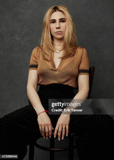 Actress Zosia Mamet from 'The Boy Downstairs' poses at the 2017 Tribeca Film Festival portrait studio on on April 23, 2017 in New York City.