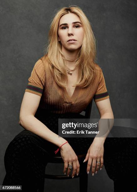 Actress Zosia Mamet from 'The Boy Downstairs' poses at the 2017 Tribeca Film Festival portrait studio on on April 23, 2017 in New York City.