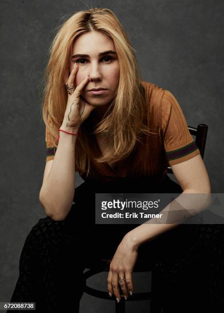 Actress Zosia Mamet from 'The Boy Downstairs' poses at the 2017 Tribeca Film Festival portrait studio on on April 23, 2017 in New York City.