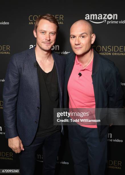 Actor Michael Dorman and Deadline's Dominic Patten attend Amazon Original Series "Patriot" Emmy FYC Screening and Panel on April 23, 2017 at...