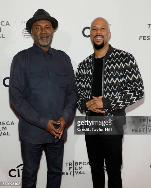 Nelson George and Common attend Tribeca Talks: Storytellers during the 2017 Tribeca Film Festival at Spring Studios on April 23, 2017 in New York...