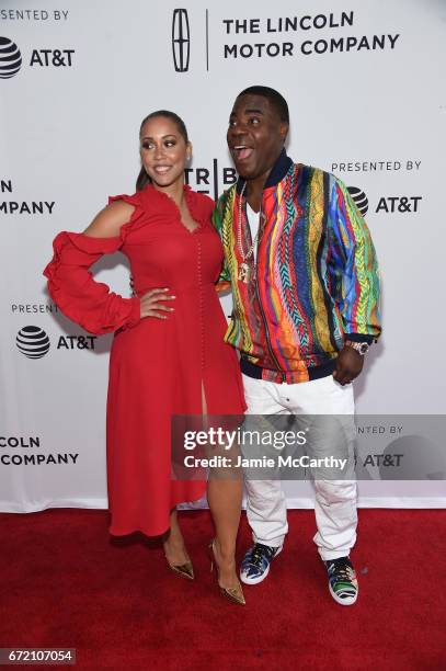 Megan Wollover and Tracy Morgan attend "The Clapper" Premiere during the 2017 Tribeca Film Festival at SVA Theatre on April 23, 2017 in New York City.