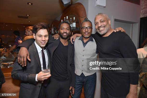 David Brooks, Cordell Lochin, Jeff Alexander, and Kevin King attend at the 2017 Tribeca Film Festival - "The Boy Downstairs" - after party at Esther...