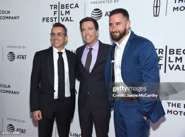 Producers Ray Boudreau, Ed Helms, Alex Lebovici attends "The Clapper" Premiere during the 2017 Tribeca Film Festival at SVA Theatre on April 23, 2017...