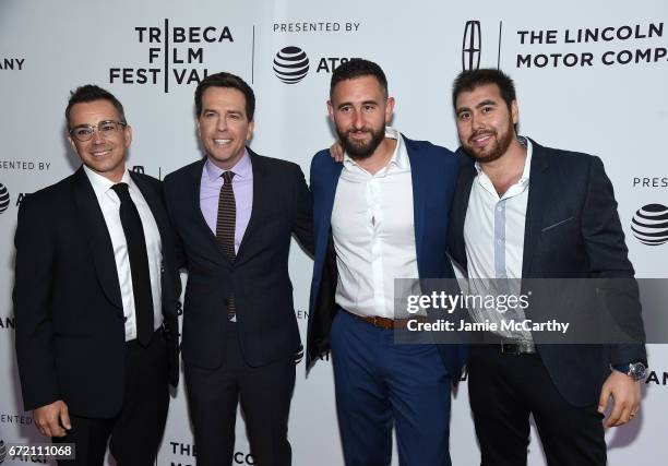 Producers Ray Boudreau, Ed Helms, Alex Lebovici and Michael Bien attend "The Clapper" Premiere during the 2017 Tribeca Film Festival at SVA Theatre...