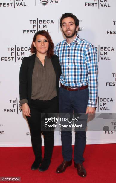 Producer Valeria Lopez and Alex Coffey attend Tribeca TV: Pilot Season "Lost and Found" showing during the 2017 Tribeca Film Festival at Cinepolis...