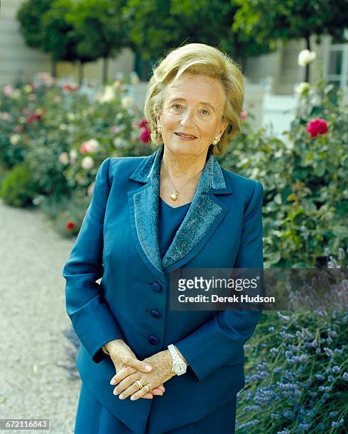 French politician Bernadette Chirac, wife of President Jacques Chirac, in the garden of the Elysée Palace, Paris, 15th July 2005.
