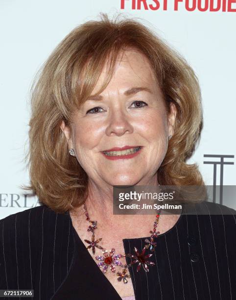 President of the James Beard Foundation Susan Ungaro attends the "James Beard: America's First Foodie" NYC premiere at iPic Fulton Market on April...