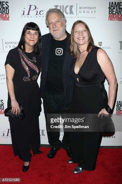 Director Beth Federici, chef Jonathan Waxman and Co-producer Kathleen Squires attend the "James Beard: America's First Foodie" NYC premiere at iPic...