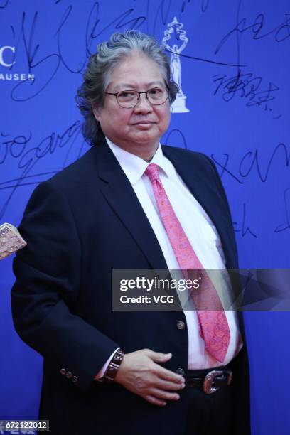 Actor Sammo Hung arrives at red carpet during the closing ceremony of 2017 Beijing International Film Festival on April 23, 2017 in Beijing, China.