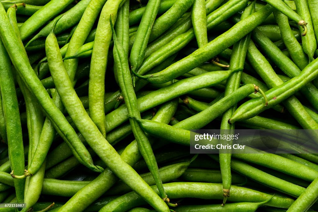 Pile of green string beans