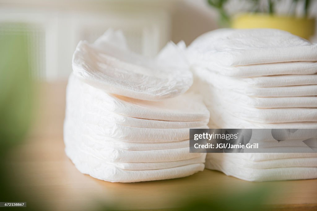 Piles of diapers