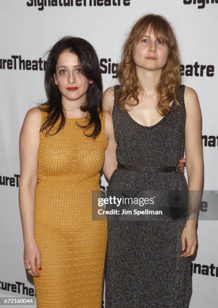 Director Lila Neugebauer and playwright Annie Baker attend the "The Antipodes" opening night party at Signature Theatre Company's Pershing Square...