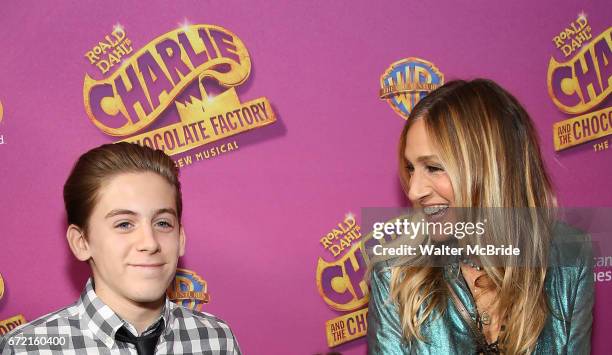 James Wilkie Broderick and Sarah Jessica Parker attend the Broadway Opening Performance of 'Charlie and the Chocolate Factory' at the Lunt-Fontanne...